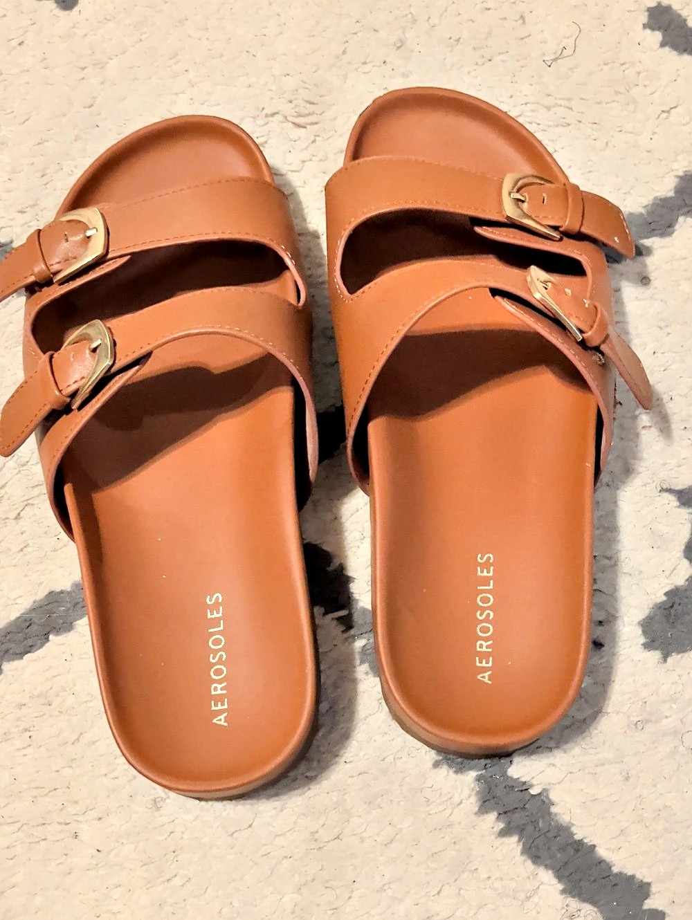 Aerosoles Brown Double-Buckle Sandals